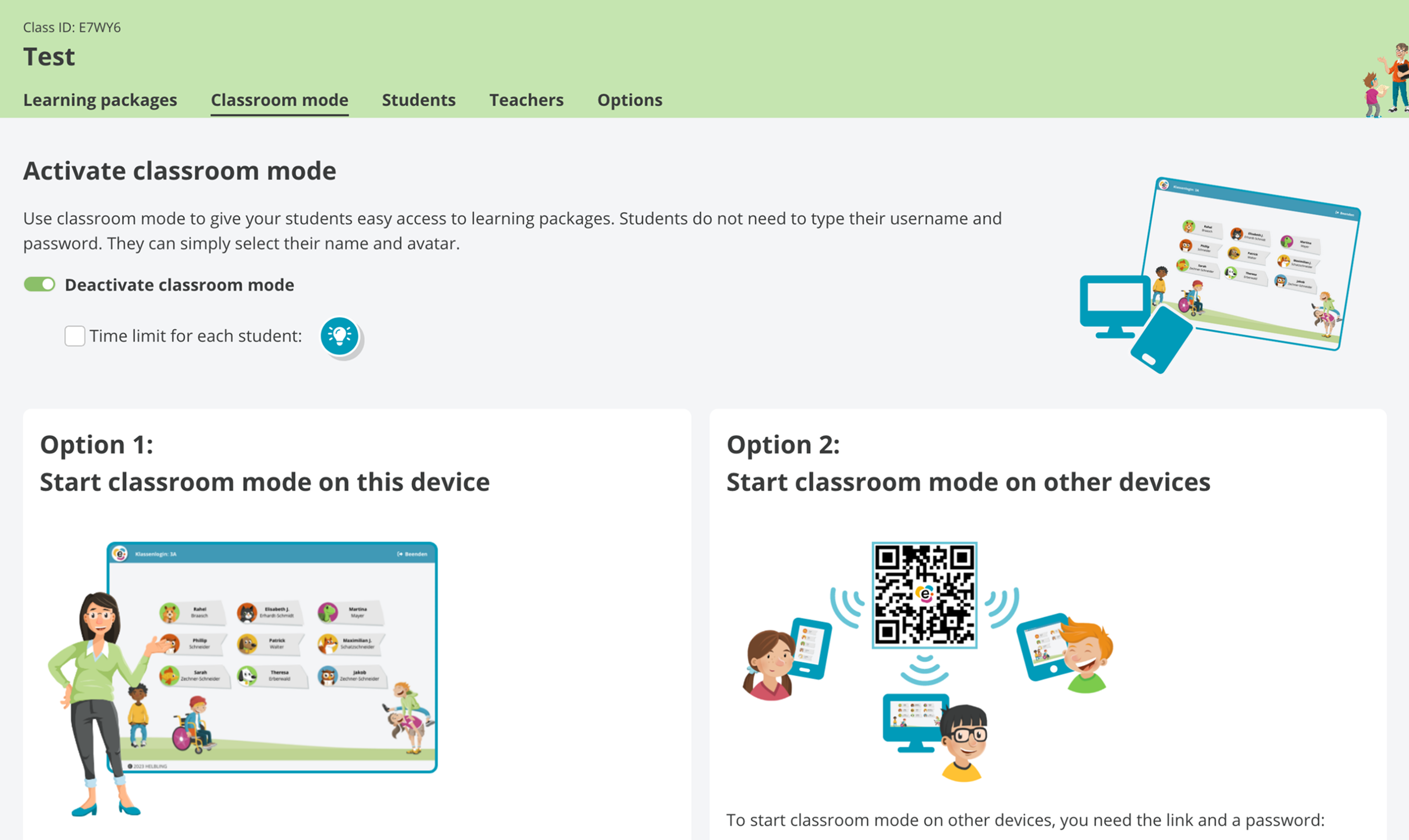 Classroom mode